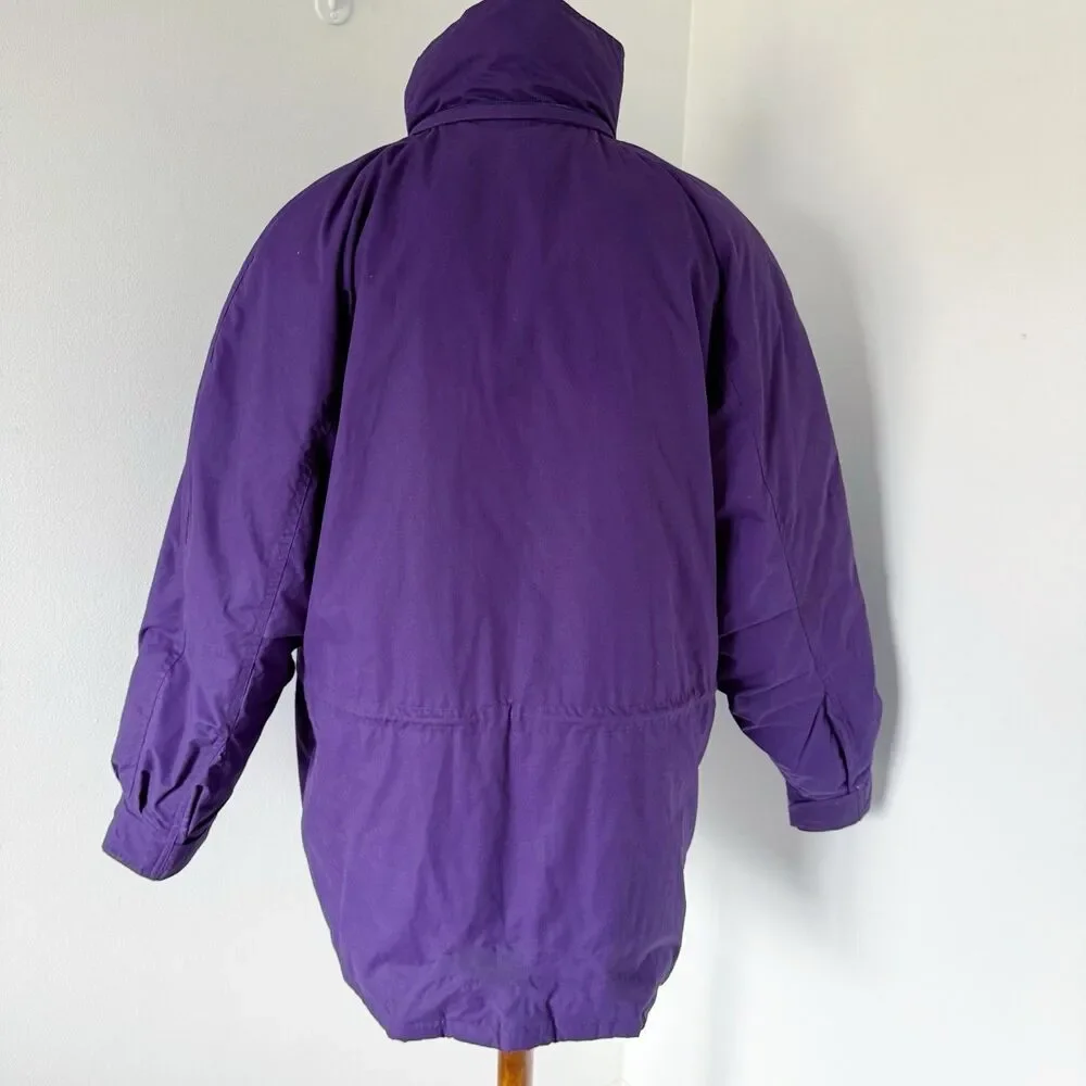 Vtg Eddie Bauer Goose Down Snowline Parka Coat Women's Sz XL Dark Purple Puffer